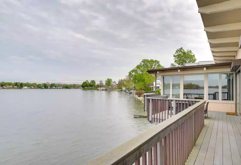 Riverfront Elkhart Rental: Deck & Ping Pong Table!
