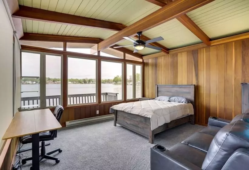 Riverfront Elkhart Rental: Deck & Ping Pong Table!