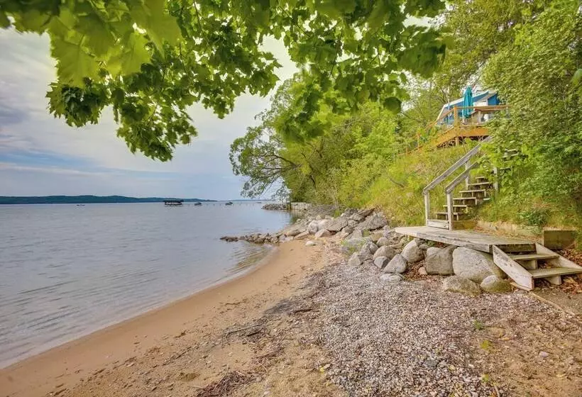 Waterfront Suttons Bay Cottage W/ Fire Pit!