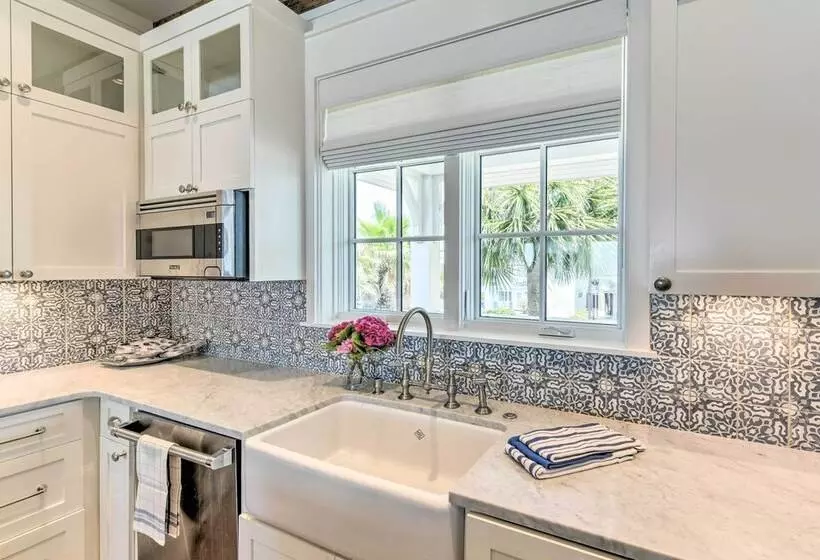 Luxe, Beachfront Pcb Home W/ Decks & Grill!