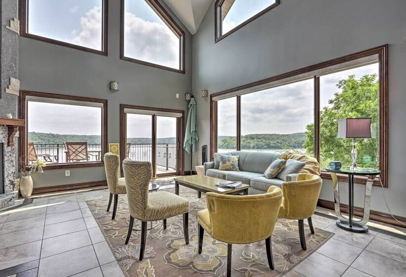 Boat Dock & Kayaks: Luxury Lake Of The Ozarks Home