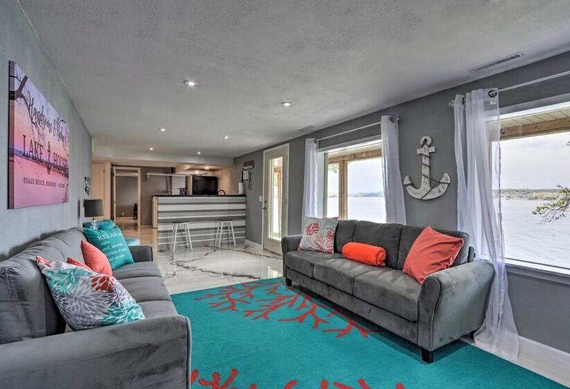 2 Private Decks: Lake View Osage Beach Home