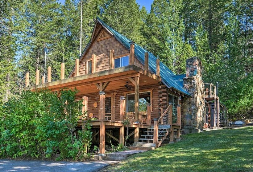 Alpine Adventures: Cozy Log Cabin W/ Deck & Views!