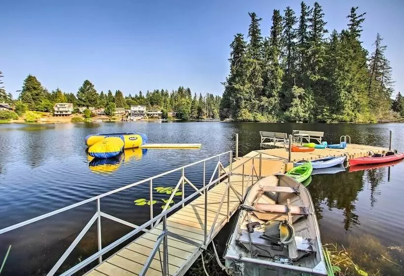 Lakefront Olympia Home W/ Private Dock + Views!