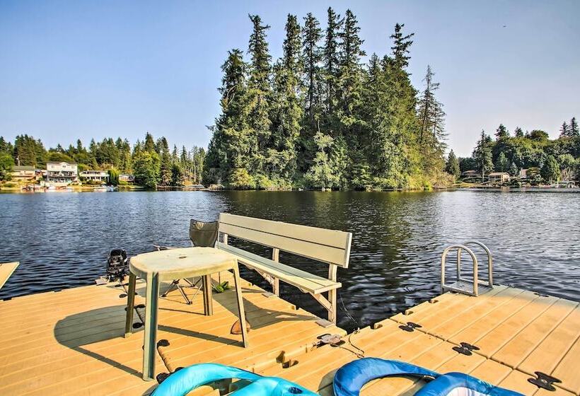 Lakefront Olympia Home W/ Private Dock + Views!
