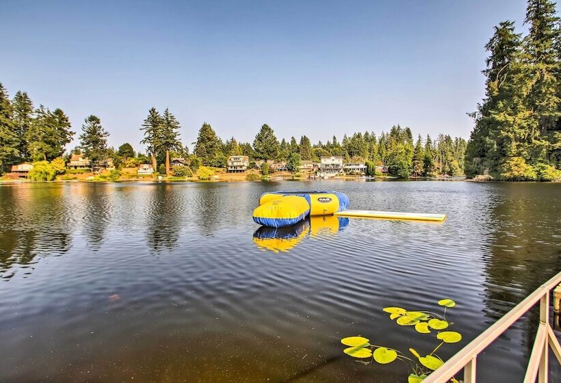 Lakefront Olympia Home W/ Private Dock + Views!