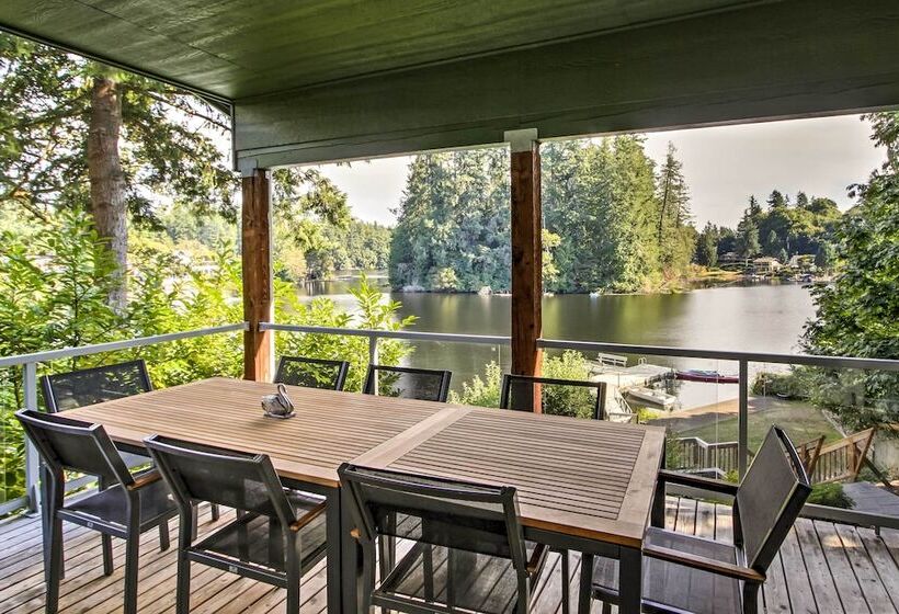 Lakefront Olympia Home W/ Private Dock + Views!
