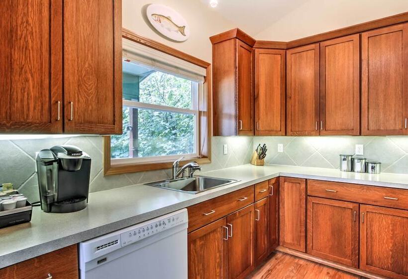 Lakefront Olympia Home W/ Private Dock + Views!