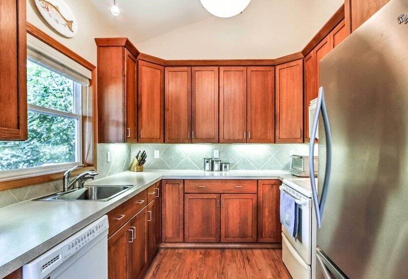 Lakefront Olympia Home W/ Private Dock + Views!