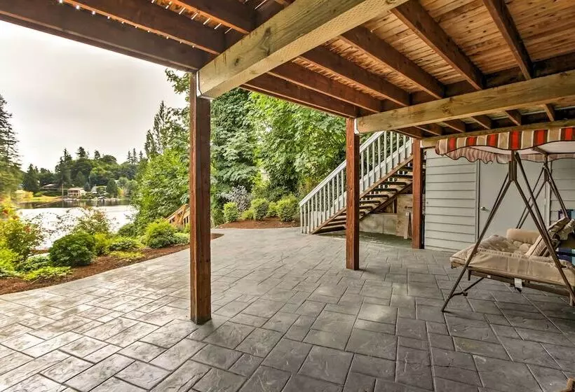 Lakefront Olympia Home W/ Private Dock + Views!