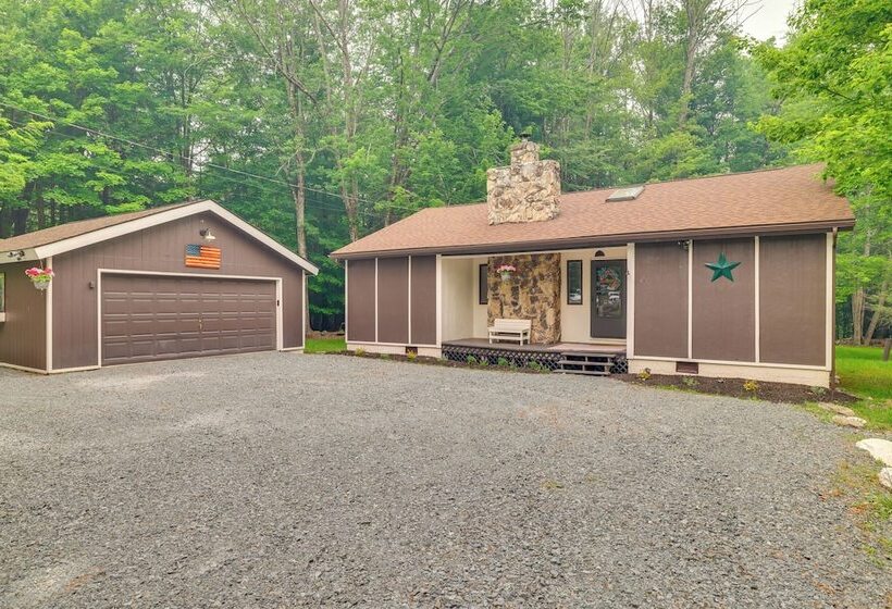 Furnished Deck + Fire Pit: Lake Wallenpaupack Home