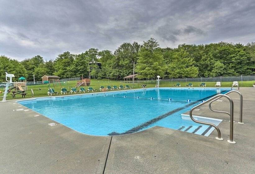 Furnished Deck + Fire Pit: Lake Wallenpaupack Home