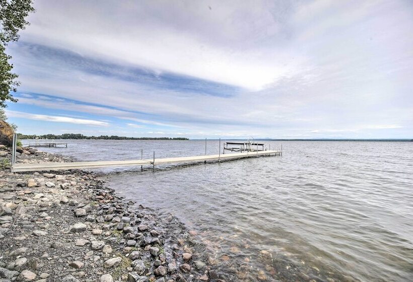 Waterfront Home W/ Dock & Beach On Lake Champlain!