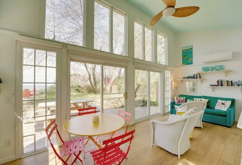 Beachfront Lake Michigan Cottage: Fire Pit & Deck