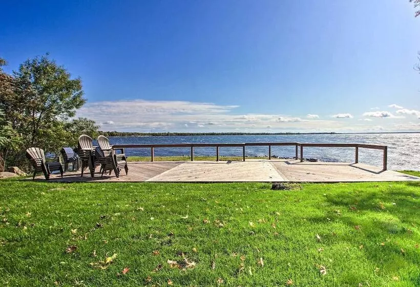 Waterfront Lake Mille Lacs Lodge W/ Deck + Grill!