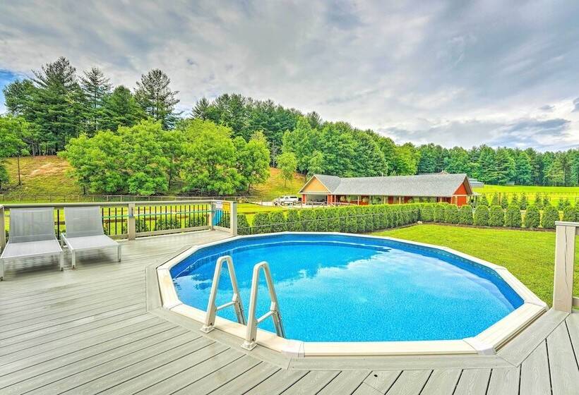 Pisgah Forest Farm Home: Outdoor Pool & Games
