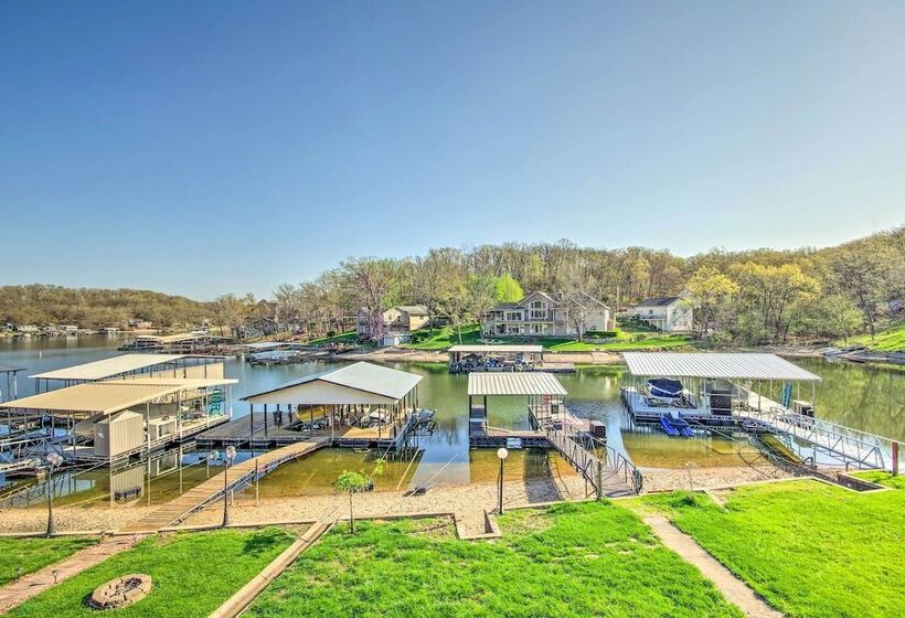 Boat Slip, Fire Pit: Lakefront Sunrise Beach Home!