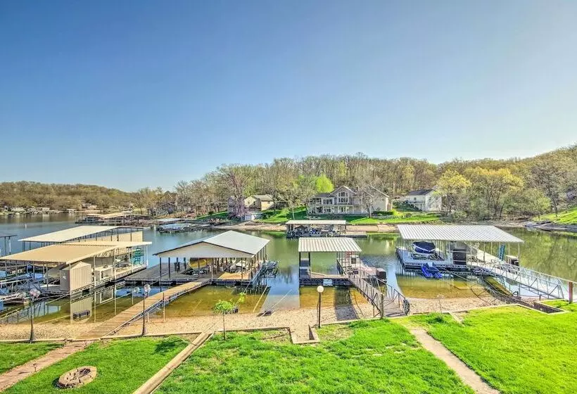 Boat Slip, Fire Pit: Lakefront Sunrise Beach Home!