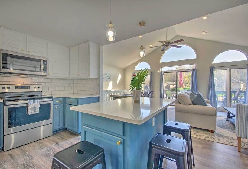 Boat Slip, Fire Pit: Lakefront Sunrise Beach Home!