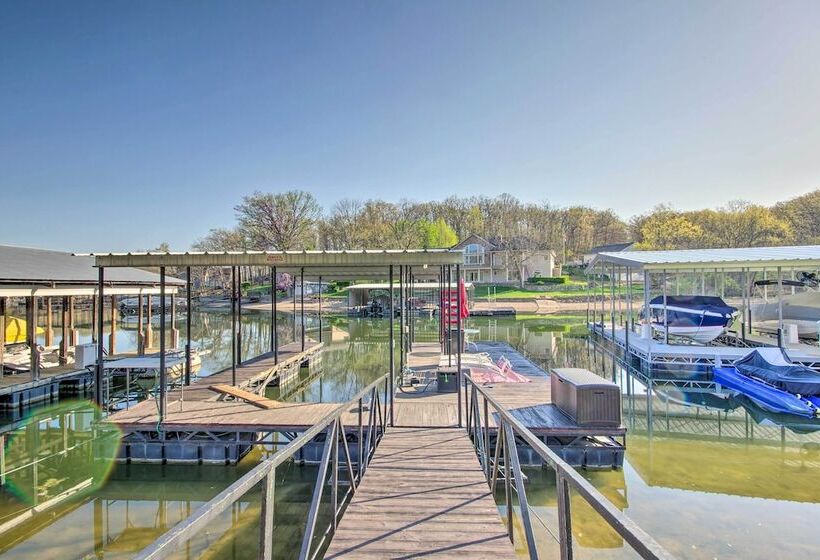 Boat Slip, Fire Pit: Lakefront Sunrise Beach Home!