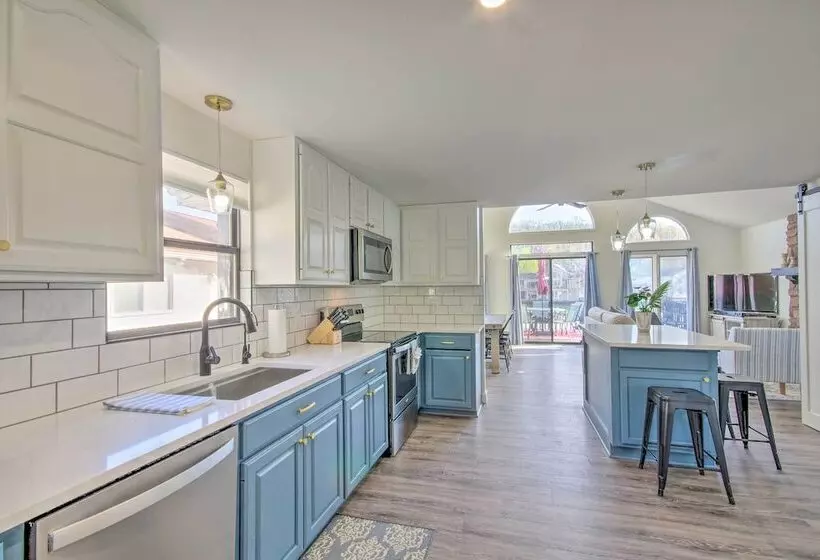 Boat Slip, Fire Pit: Lakefront Sunrise Beach Home!