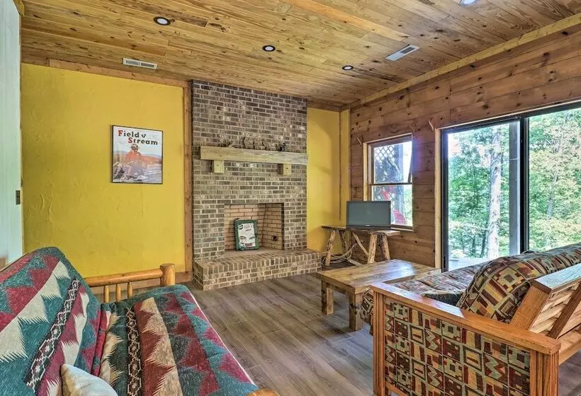 Deck + Game Room: Lakefront Landrum Cabin!