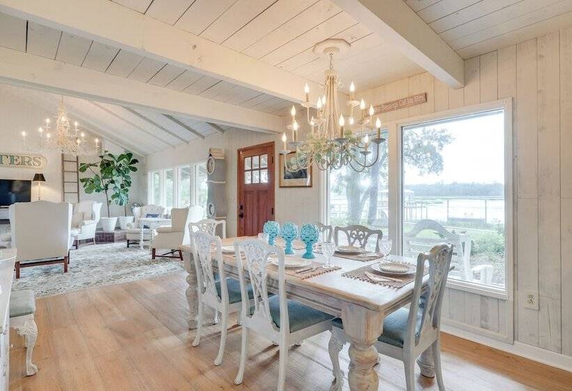 Secluded Riverfront Home W/ Dock Under Mossy Oaks