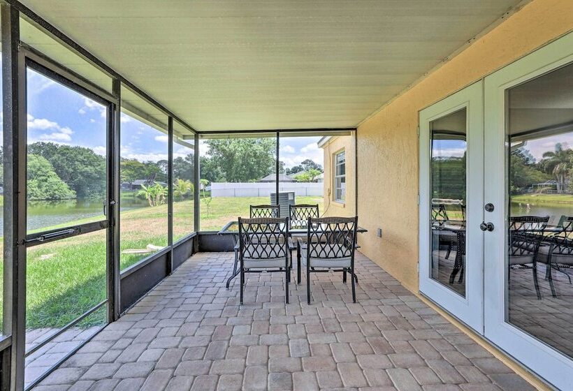 Lanai & Pond At Tranquil Bradenton Retreat!