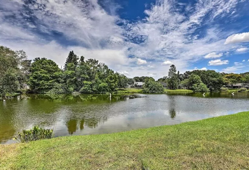 Lanai & Pond At Tranquil Bradenton Retreat!