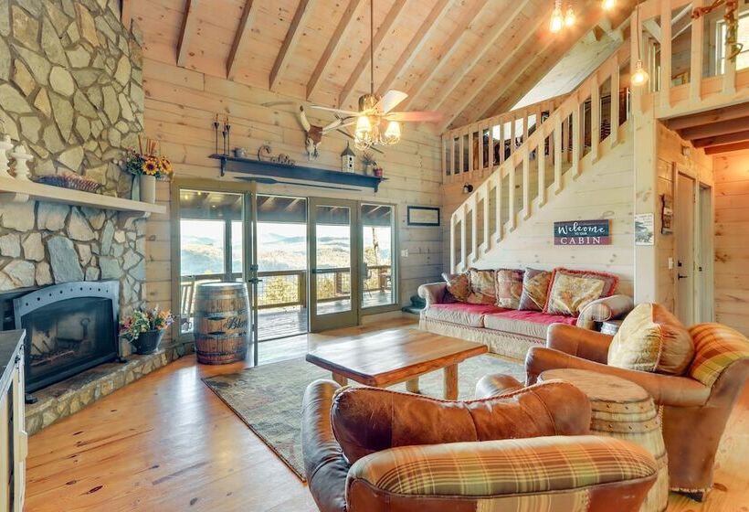 Cozy Cherry Log Cabin W/ Hot Tub & Mountain Views!