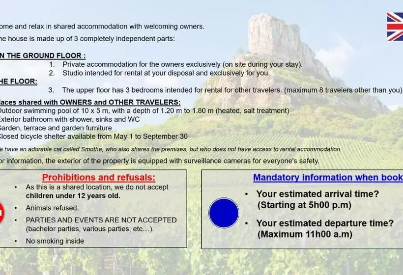 ペンション Studio Chez L Habitant Avec Piscine Commune