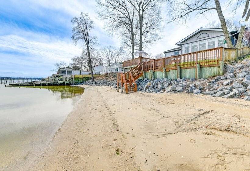 Riverfront Colonial Beach Home W/ Private Beach!