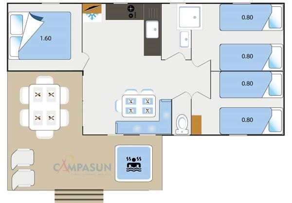 호텔 Camping Les Hautes Prairies