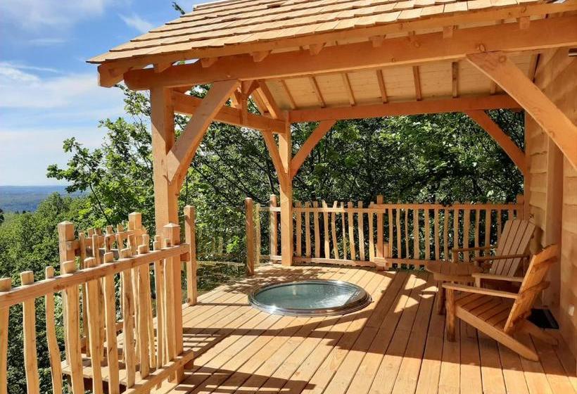 צימר Cabanes Du Hérisson, Cabanes Perchées De Standing Avec Spa