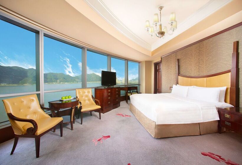 فندق Shangri La Wenzhou A Panoramic View Of The River, Adjacent To Wenzhou International Convention And E