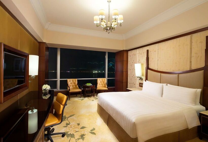 فندق Shangri La Wenzhou A Panoramic View Of The River, Adjacent To Wenzhou International Convention And E