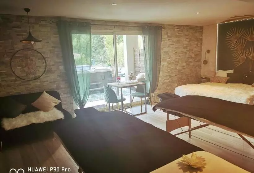 ベッドアンドブレックファースト Suite Romantique Le Temps D Un Instant Loveroom Hammam Jacuzzi Piscine