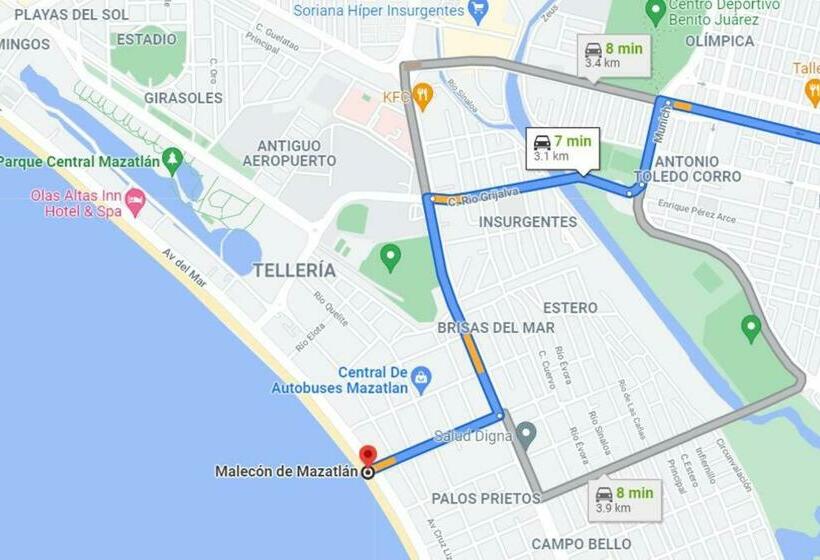 Casa Del Sol ~ Depa Completo 2do Piso En Mazatlán