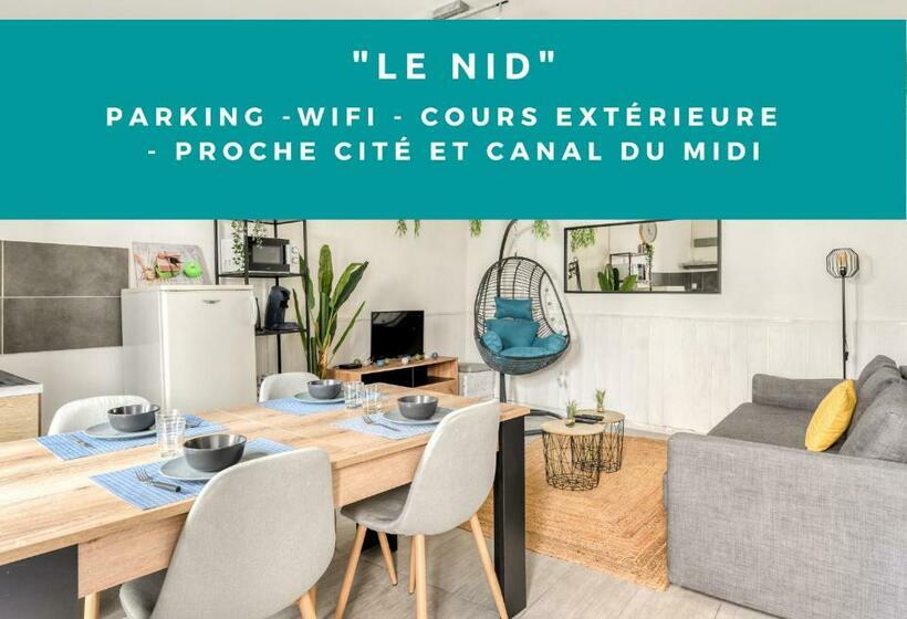 Le Nid Cours Exterieure Parking Wifi