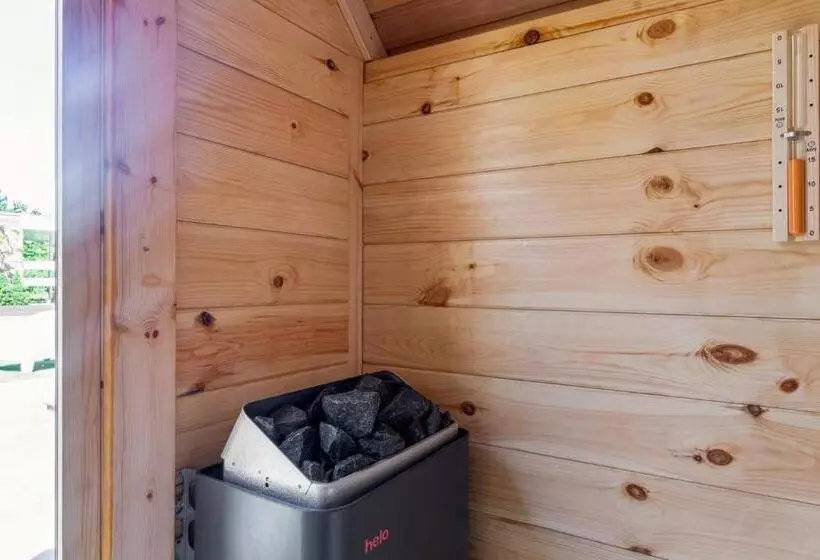 Green Tiny House With Shared Pool