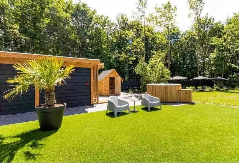 Green Tiny House With Shared Pool