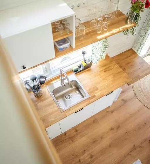 Green Tiny House With Shared Pool