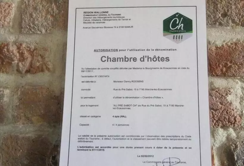 Aamiaismajoitus (B&B) Le Pre Sabot