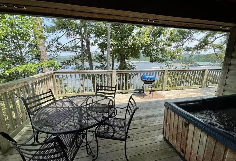 Lake View Two Bedroom, Two Bath Loft, Log Sided Cottage With Private Hot Tub Overlooking Lake Ouachi