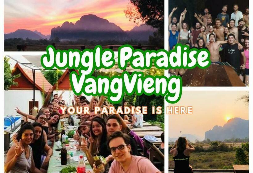 בית מלון כפרי Jungle Paradise Vangvieng   Bungalows