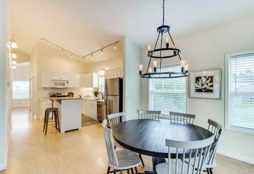 Airy Coastal Escape W/ Deck   Steps To Beach!