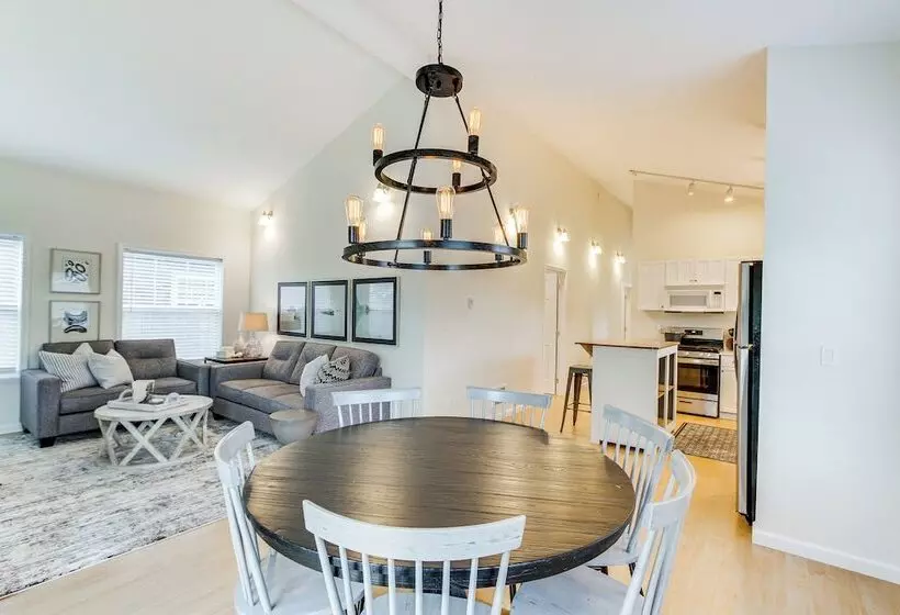 Airy Coastal Escape W/ Deck   Steps To Beach!