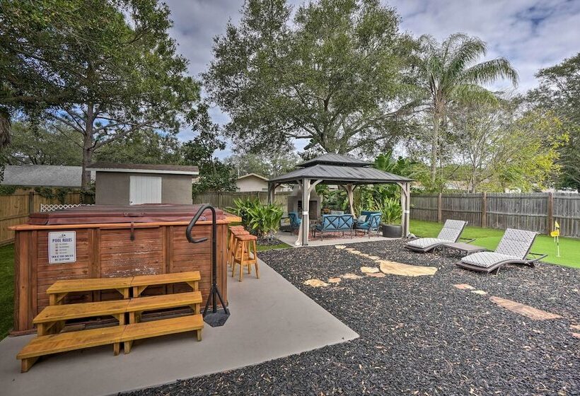 Beachy Palm Harbor Escape: Swim Spa Pool & Gazebo