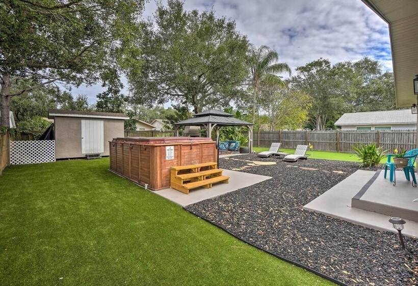 Beachy Palm Harbor Escape: Swim Spa Pool & Gazebo
