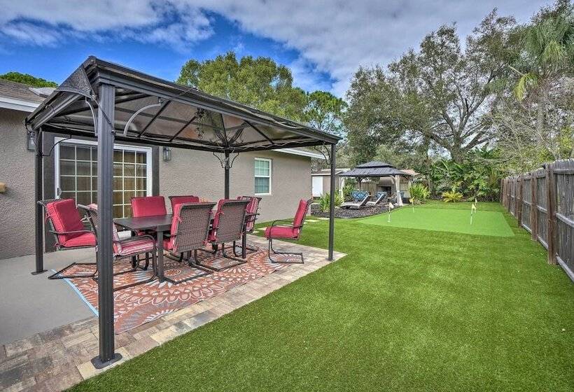 Beachy Palm Harbor Escape: Swim Spa Pool & Gazebo